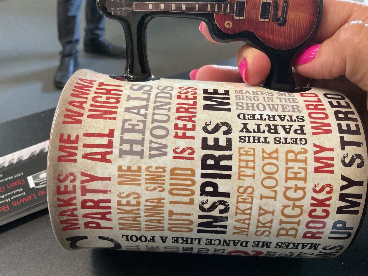 Music guitar handle mug