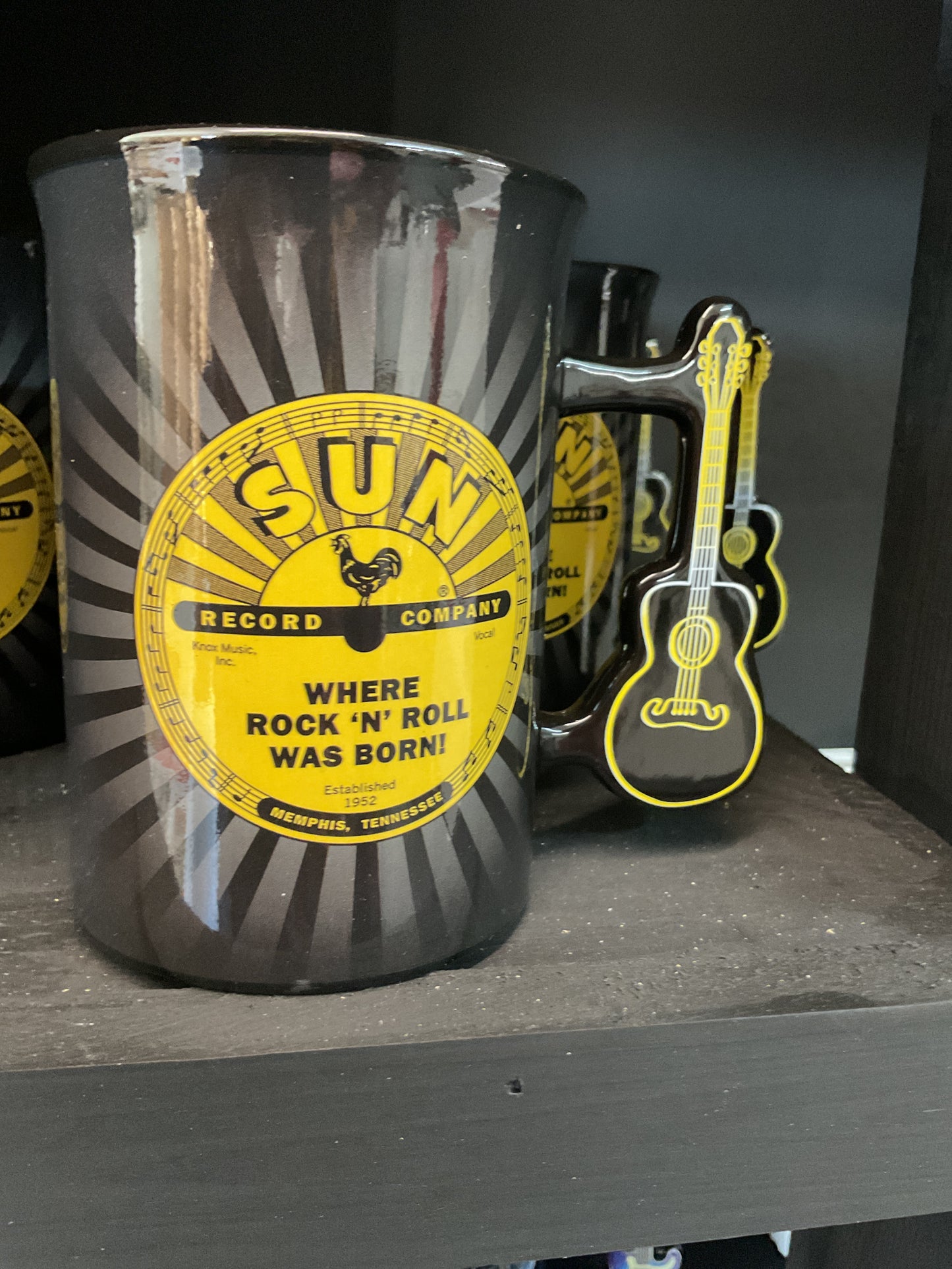 Sun records guitar handle mug