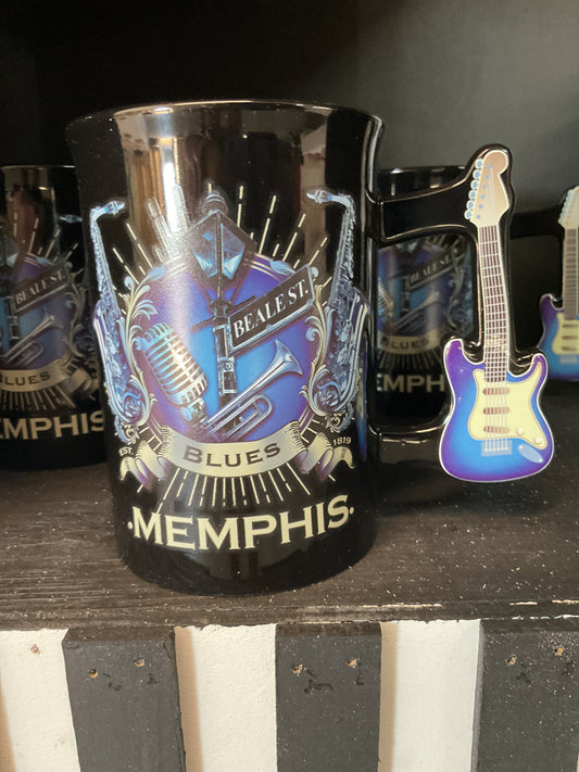Memphis guitar handle mug
